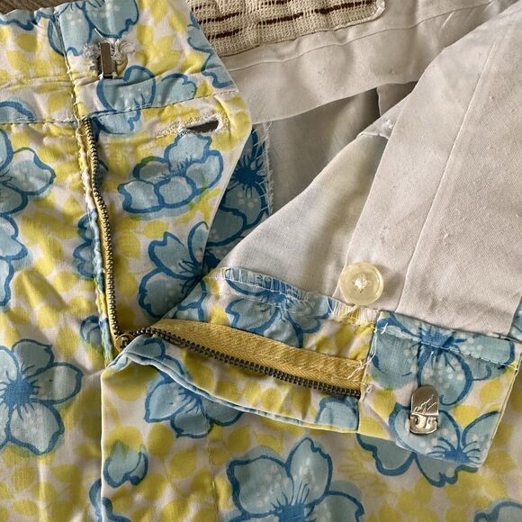 🤩RARE Lily Pulitzer men’s stuff Blue Yellow Floral Print size 37 x 27 - Picture 5 of 15